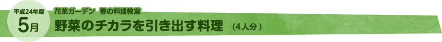 平成24年5月 野菜のチカラを引き出す料理